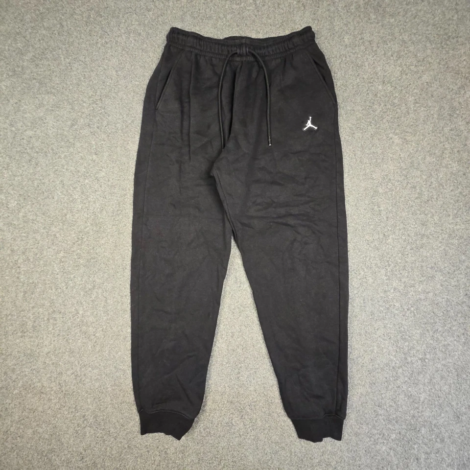 Jordan Pants Mens MEDIUM Black fleece Jogger activewear tapered jumpman Size M - image 2 of 4