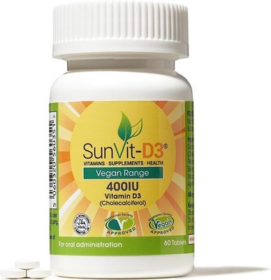 SunVit D3 400IU Vegane Cholecalciferol Tabletten x 60