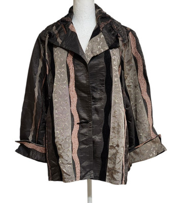 Connie's Moonlight Y&S Fashion Patchwork Boho Single Button Jacket Size Medium