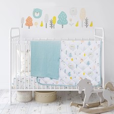 Crib Bedding Sets for Boys 5 Pieces Includes Baby Crib Sheets x2, Cotton Quil...