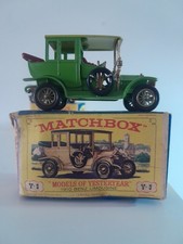Vintage Matchbox Lesney 1910 Benz Limousine Y-3 Yesteryear diecast Green boxed