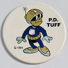 Vintage Pog * 1994 Foil Alien P.D. Tuff * Gold / Blue * Bin113