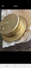 Round Gold Tone Aneroid Barometer Dial Wall Mount Weather Gauge Western Germany — photo 4