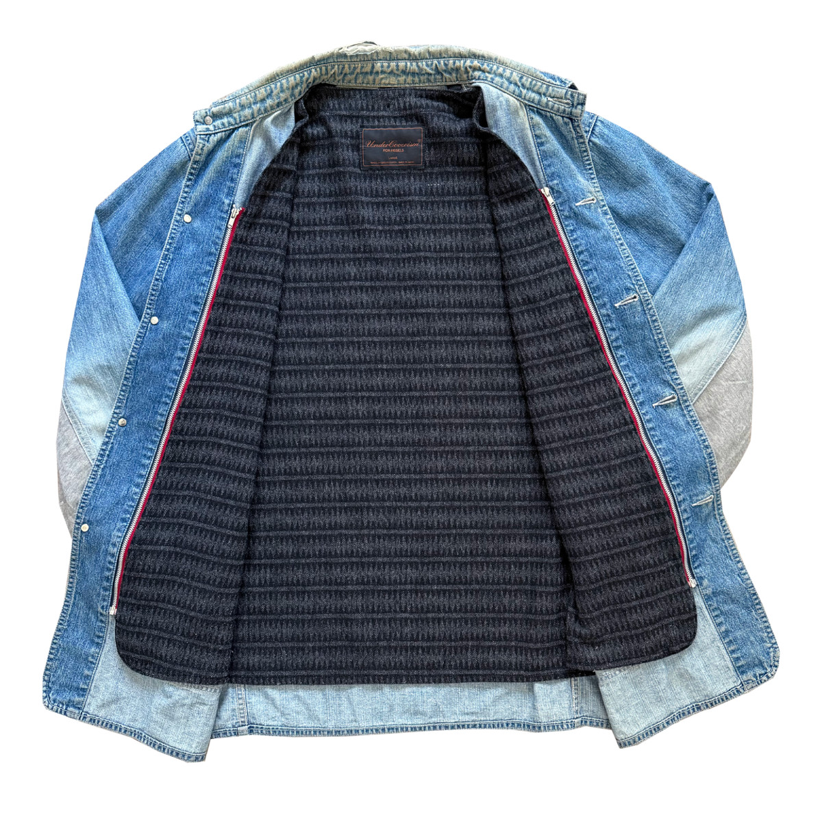 Undercover AW03 Paper Doll Hybrid Reconstructed Denim Chore Jacket Size Large View 4