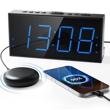 Vibrating Alarm Clock with Bed Shaker for Heavy Sleepers and Hard of Hearing