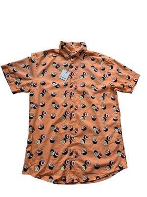 JACK & JONES Herren Hemd mit rosa Muster Größe M BAUMWOLLE UND VISKOSE