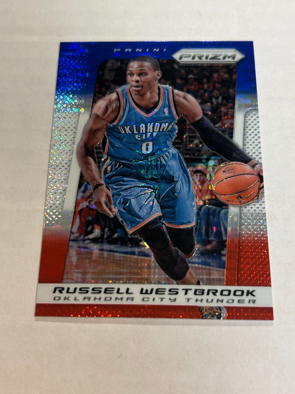 2013-14 PANINI PRIZM RUSSELL WESTBROOK #30 RED WHITE BLUE PULSAR THUNDER SP GW1