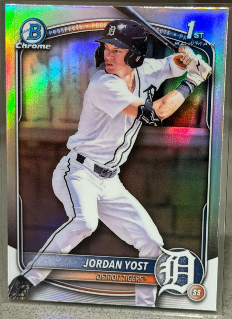 2025 1st Bowman Draft Chrome Refractor Prospect Jordan Yost BDC-162 Tigers