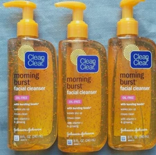 3x Clean & Clear Morning Burst Oil-Free Facial Cleanser with Vitamin C & BHA, Da