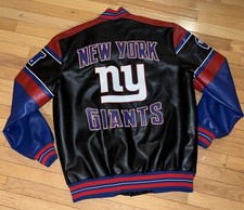 G-III New York Giants Faux Leather Jacket Men's Sz XL Perfect Condition