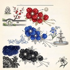 Flower-Shaped Alloy Hair Clip with Simulated Pearls for Wedding and Use