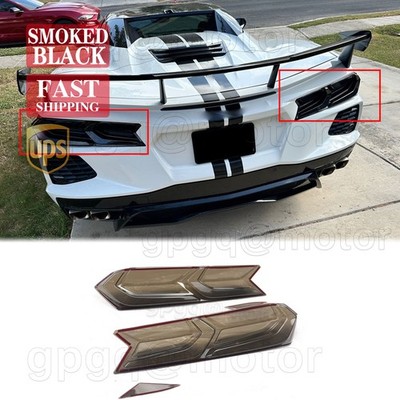 For Corvette C8 Z51 Stingray 2020-26 Exterior Rear Tail Light Smoked Cover Trim
