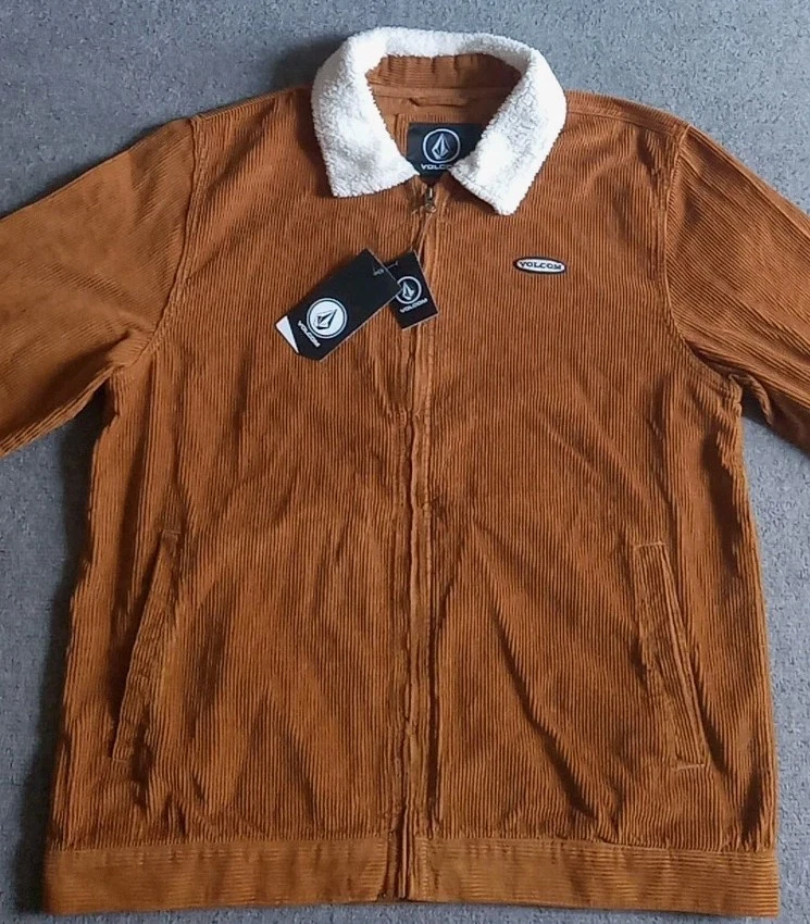 Volcom Halecrest Jacket Men's L Corduroy Sherpa Collar Brown Full Zip - Image 2 of 4