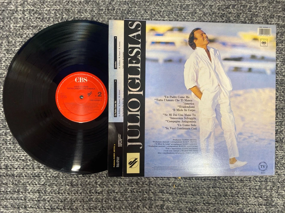 Julio Iglesias Lp Tutto L’ Amore Che To Manca 1987 N. M Original Press - Image 2 of 2