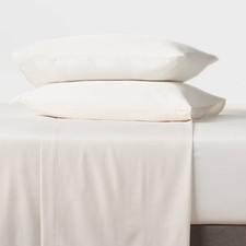 Room Essentials Easy Care Cotton Blend Sateen Sheet Set - Ivory, Twin 8895