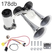 12V 178DB Super Loud Train Electric Air Horn Kit Dual Trumpets for Pickup Truck