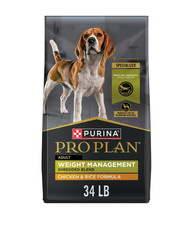 Purina Pro Plan Weight Management Dog Food, Shredded Blend Chicken & Rice, 34 lb 1.63 per pound