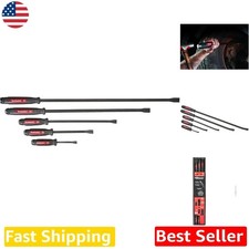 Heavy Duty 5-Piece Pry Bar Set Curved Tool Steel Ergonomic Grip USA Made