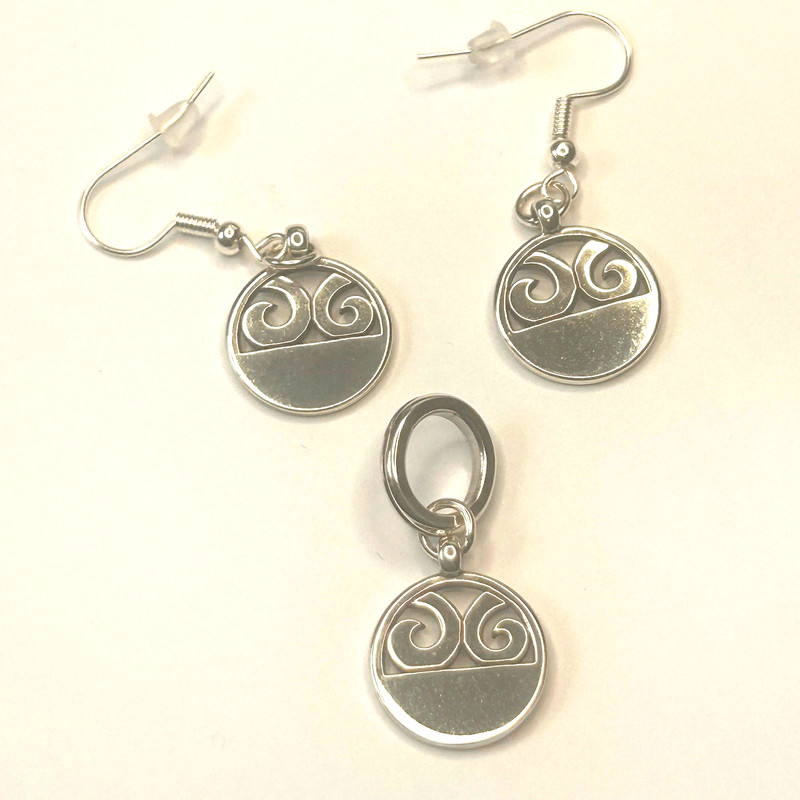 Brighton London Groove custom earrings and charm NWOTag silver