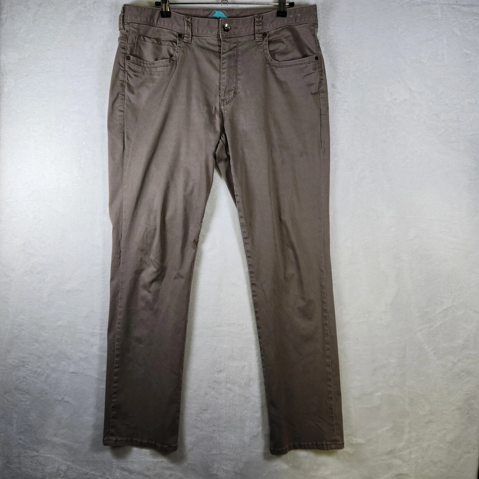 Tommy Bahama Mens 35x32 Brown Diamond Pattern Pants Relaxed Fit Casual