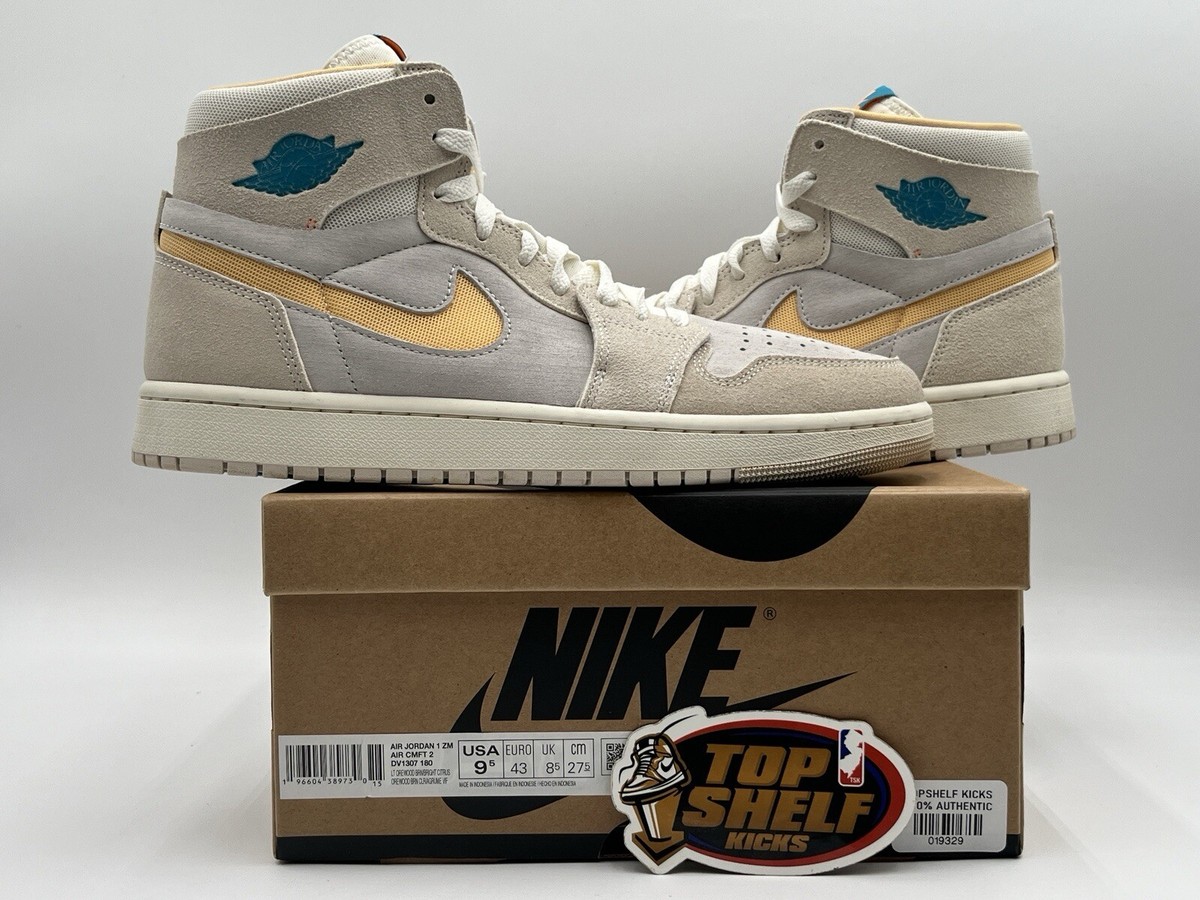 ALMOST NEW WORN ONCE -MENS 10 - AIR JORDAN 1 ZM - AIR CMFT 2 - AQUA/CITRUS NIKE Air Jordan 1 High Zoom Comfort Light Orewood Citrus 2023  main image 4