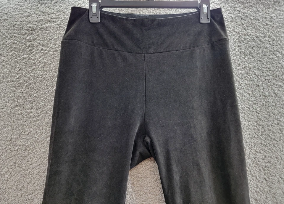 Espléndidos leggings de gamuza sintética para mujer grandes negros estilo pull-on Foto 3 de 4