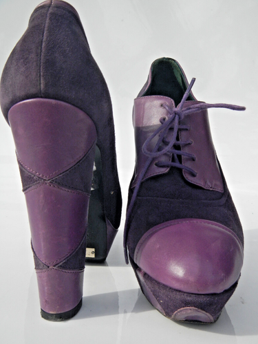 Dario Giotti Designer High Heel Plateau Hochfront Schnür Pumps Leder 37 Sammler - Bild 6 von 14