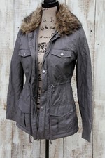 Mudd Women's Juniors Sz S Lightweight New Utility Jacket Coat Gray Green