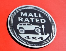 "Mall Rated" parody badge for Jeep Grand Cherokee ZJ WJ - Pair -USA Made-