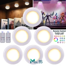 6PCS LED Puck Light Wireless Under Cabinet Lighting Kit Kitchen Counter Lights