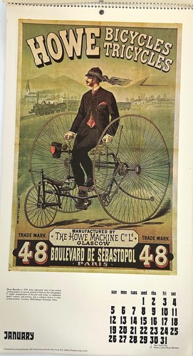 1975 Victor Bicycles Overland Wheel Company Vintage Calendar - 11"x 20" - Picture 2 of 8
