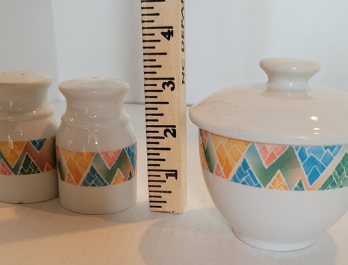 Steelite International England Creamer Sugar Bowl Salt Pepper Shakers Aztec - Picture 14 of 14
