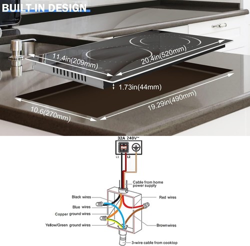 2 Burner Hardwired Ceramic Cooktop - Fast Heating & Safety Features - Picture 7 of 10