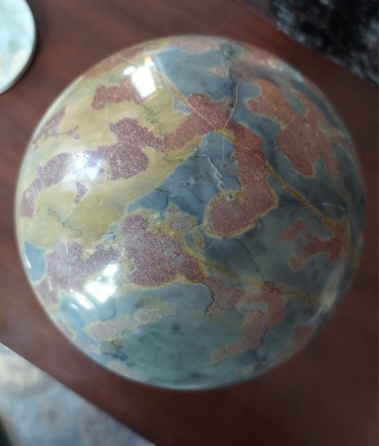 Sfera di diaspro naturale 13 libbre sfera di cristallo decorazione curativa quarzo con supporto - Foto 6 di 14