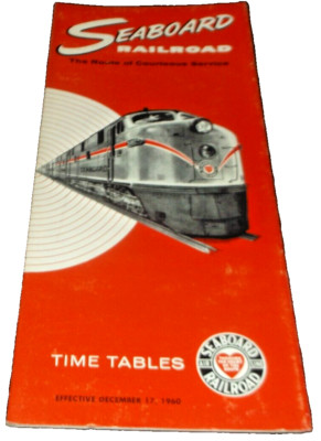 DECEMBER 1960 SAL SEABOARD RAILWAY SYSTEM PUBLIC TIMETABLE