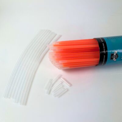 100 Premium Arm-Knicklichter KNIXS Orange 200 x 4 mm mit 2D Verbinder Neon Bunt