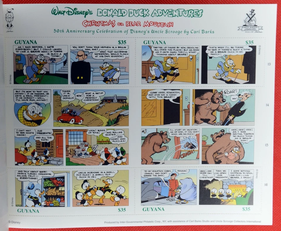 Guyana 3334 MNH Donald Duck Bear Christmas Disney booklet ZAYIX 0209AL08M - Image 3 of 4
