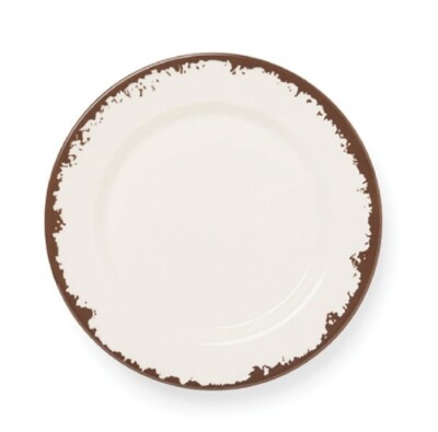 Set of Four (4) Fox Run ~ Melamine ~ Distressed ~ OFF-WHITE ~ 8'' Salad Plates