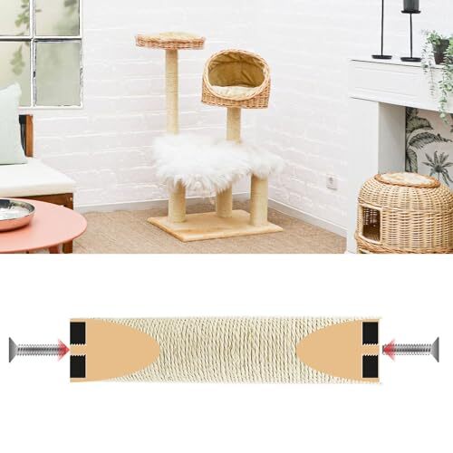 Cat Scratching Post Sisal Rope Entangle Climbing Frame Sisal Hemp Cat Tree Tower - Picture 2 of 8