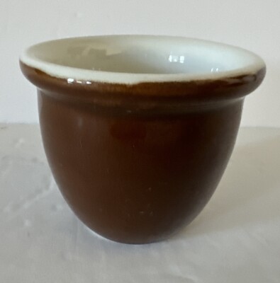Hall Ramekins Custard Pottery #351 Brown Pudding Egg Cup 3  Diameter Vintage
