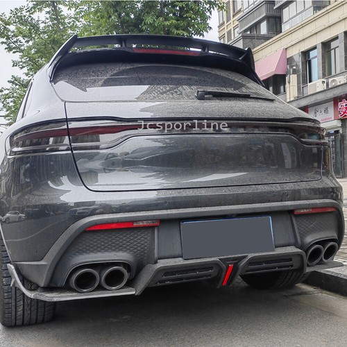 For Porsche Macan 2022-2024 Pre-Preg Dry Carbon Rear Bumper Diffuser Lip W/LED - Picture 5 of 14