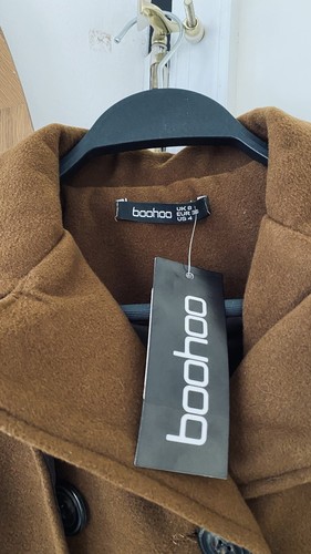 BooHoo Longline Pocket Detail Wool Look Trench Coat - Picture 8 of 9