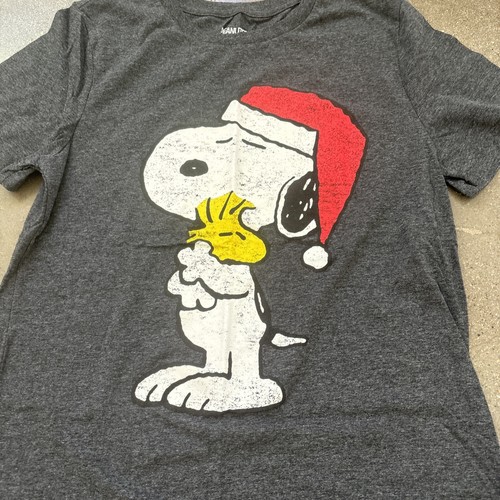 Snoopy in a Santa hat Christmas T-shirt gray youth XL - Picture 2 of 5