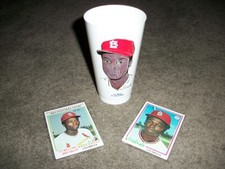 Vintage Lou Brock 1972/1973 Slurpee 7-11 Cup, 1978 Topps #1 and 1978 Topps #170