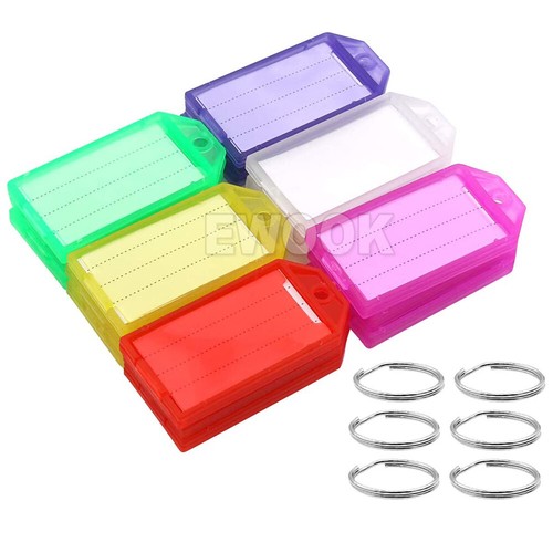 20pcs Plastic Key Tags With Ring Keys Identity Card Bag Luggage Labels Tag ID AU - Picture 2 of 8