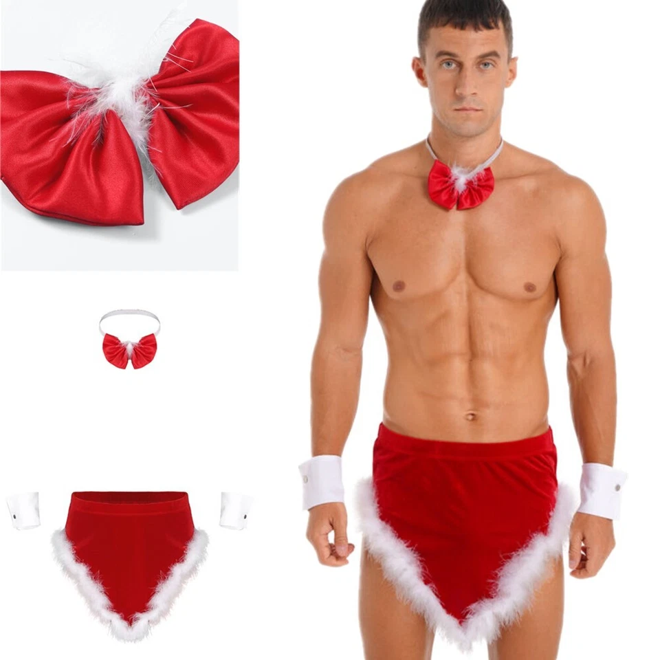 Para Hombres Navidad Navidad Elegante Vestir Sexy Papá Noel Juego de Rol Disfraz Trajes Foto 2 de 4