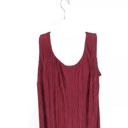 R & M Richards Weinrot Kleid 16W Ärmellos Strukturiert Crinkle Design Neu ohne Etikett - Bild 3 von 4