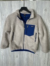 Patagonia Retro-X Fleece Jacket Kids Large 12 Natural Blue Fleece Deep Pile Zip