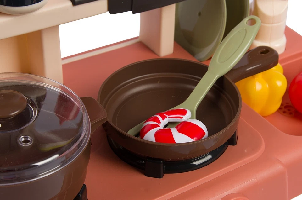 Küchenwerkzeuge Kinderküche Spielküche-Set für Kinder herdplatten, lebensmittel - Bild 3 von 4