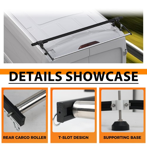 40" Steel Rear Cargo Roller Bar Aluminum Bracket Fit for Full-Size Cargo Van NEW - Bild 6 von 24